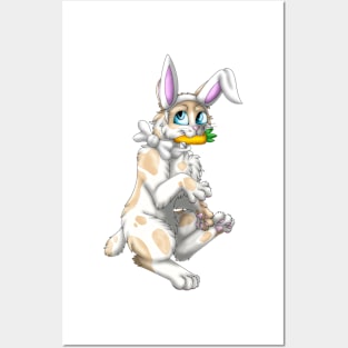 Bobtail BunnyCat: Cream Bicolor (White) Posters and Art